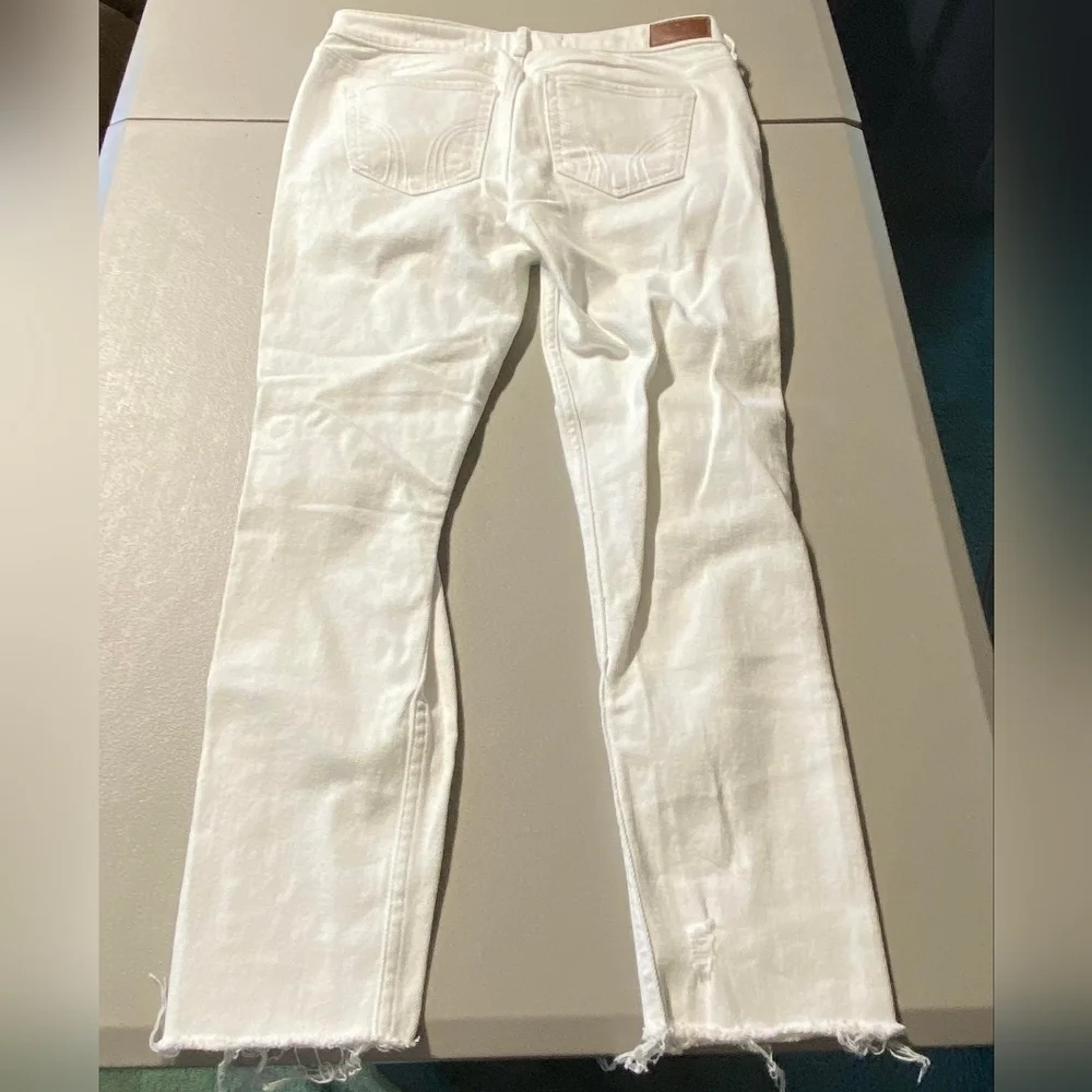 Hollister Low-Rise Super Skinny White Jeans Size 7R W28 L30 Vintage Stretch EUC